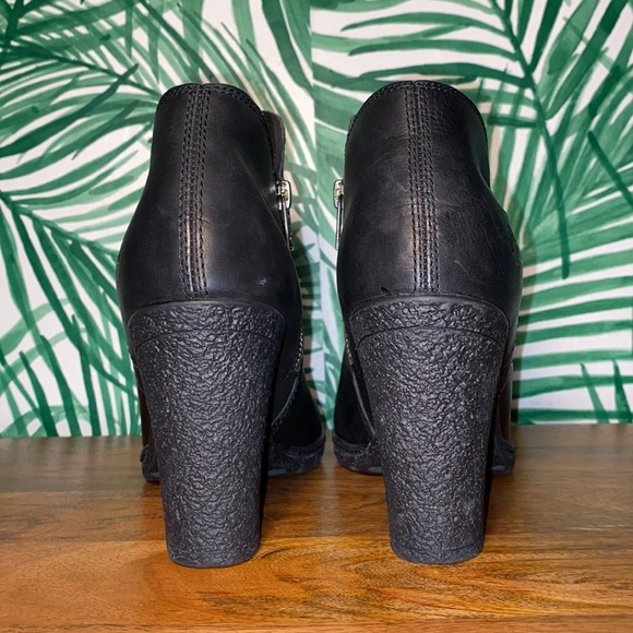 Timberland Black Leather Open Toe Bootie Women’s 9.5 - Picture 4 of 9